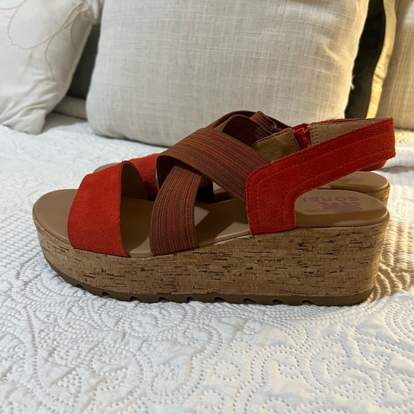 SOREL CAMERON SLINGBACK flatform SUEDE SANDAL size 10 - Picture 7 of 7